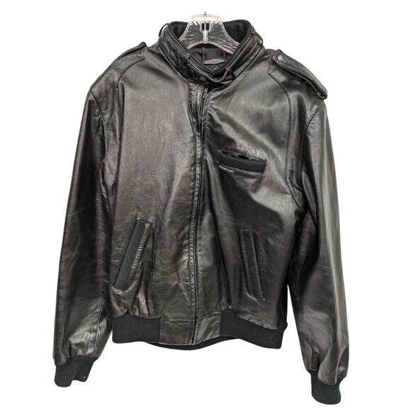 Vintage Members Only Black Leather Jacket – Size 40 (Medium) - Picture 1 of 5